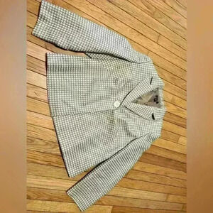 vintage Kim Rogers Blazer Suit Jacket Women’s Size 14 Tan Polka Dot Coquette